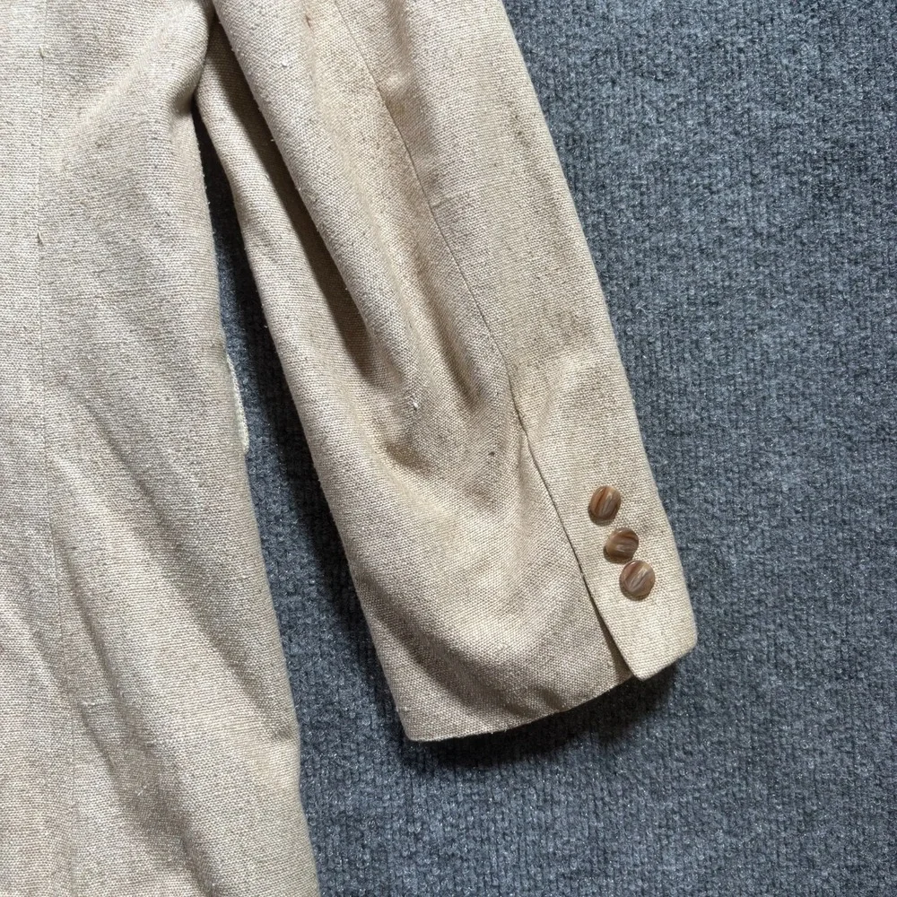 Vintage Pagano West Blazer Coat Mens 40 Beige Notch Lapel Western Preppy Career